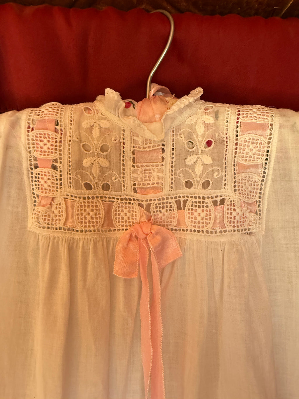 Victorian Pink Ribbon Storybook Baby Dress