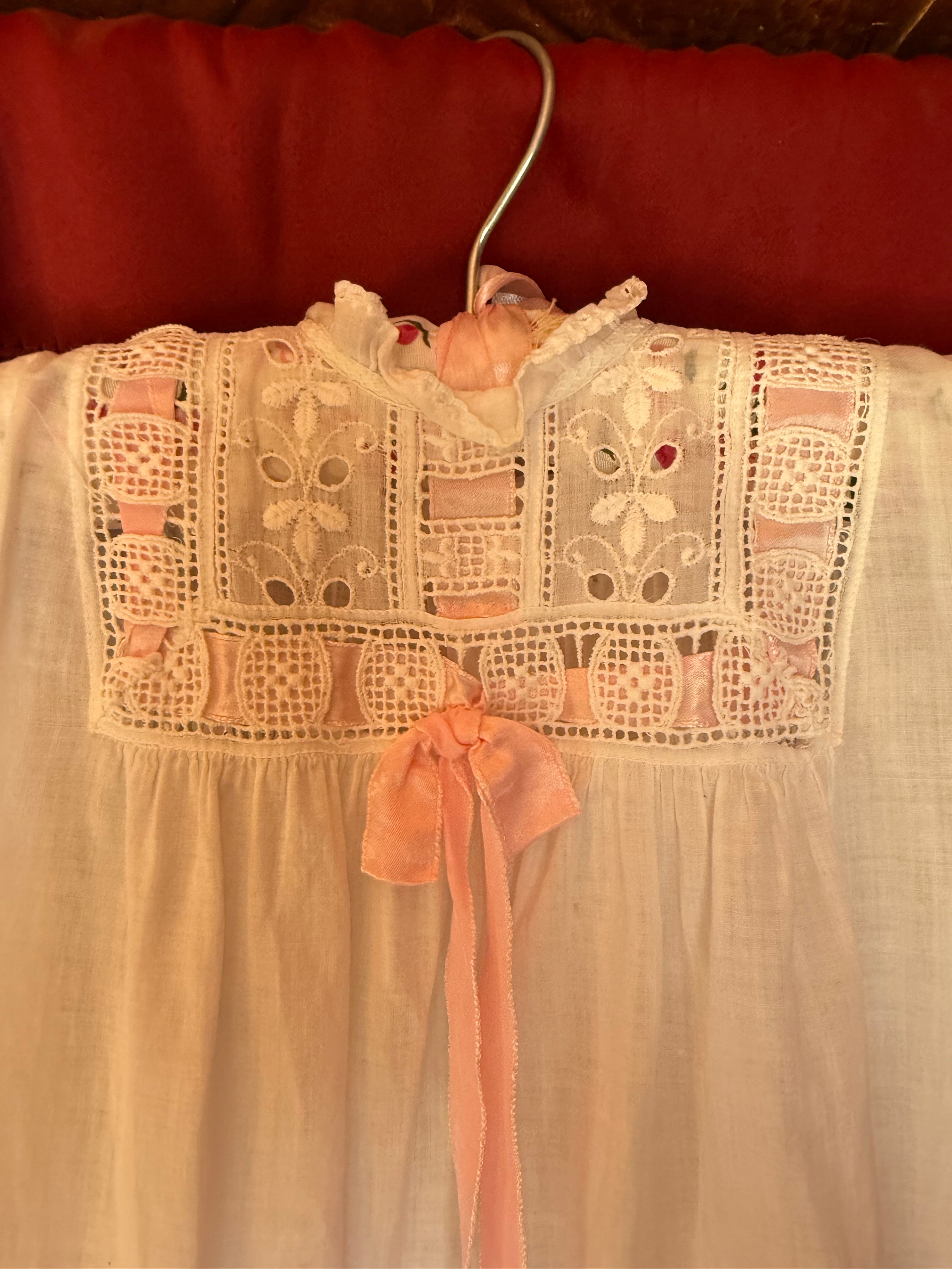 Victorian Pink Ribbon Storybook Baby Dress