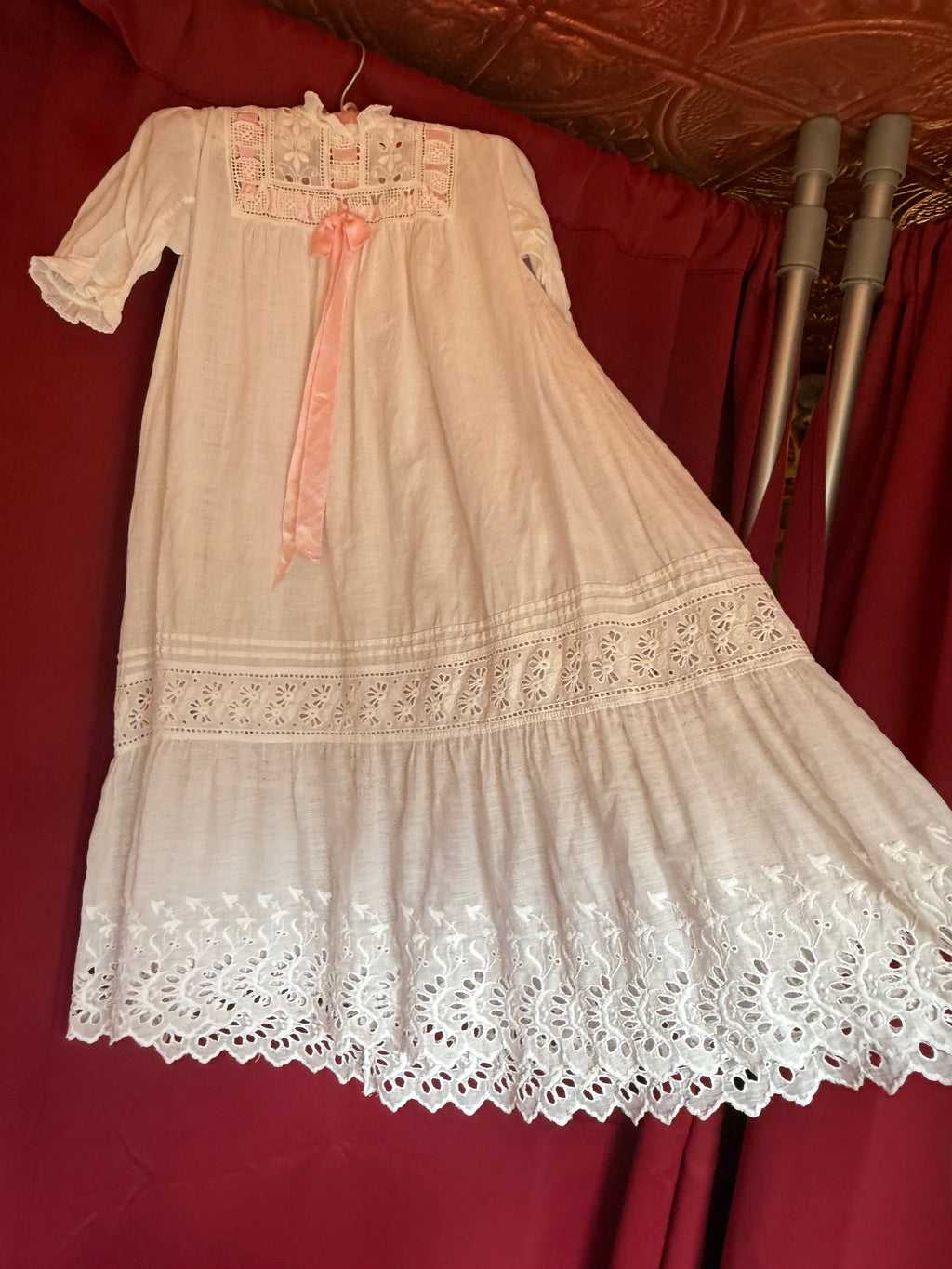 Victorian Pink Ribbon Storybook Baby Dress
