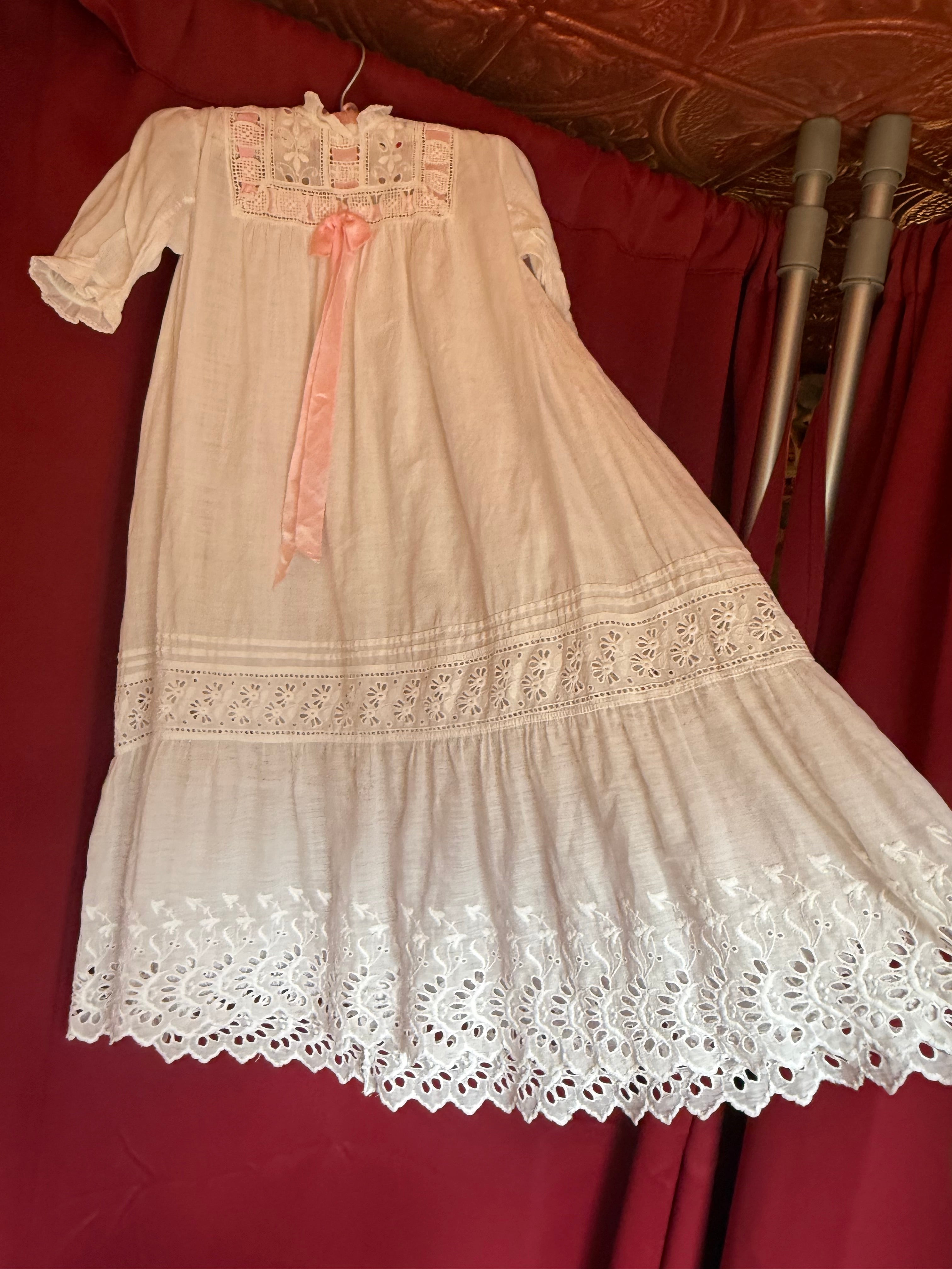 Victorian Pink Ribbon Storybook Baby Dress