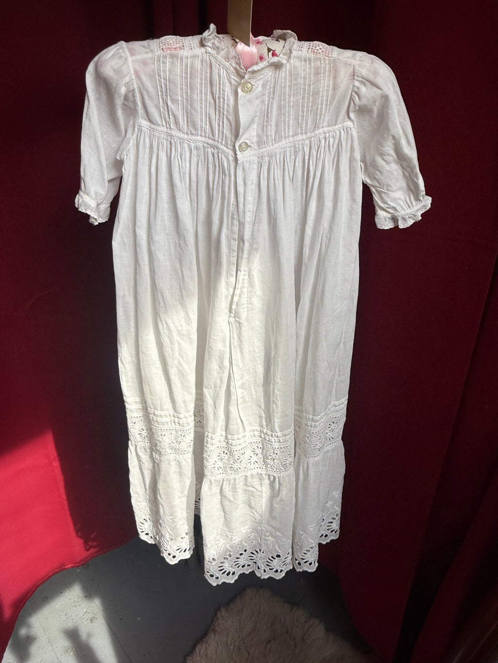 Victorian Pink Ribbon Storybook Baby Dress