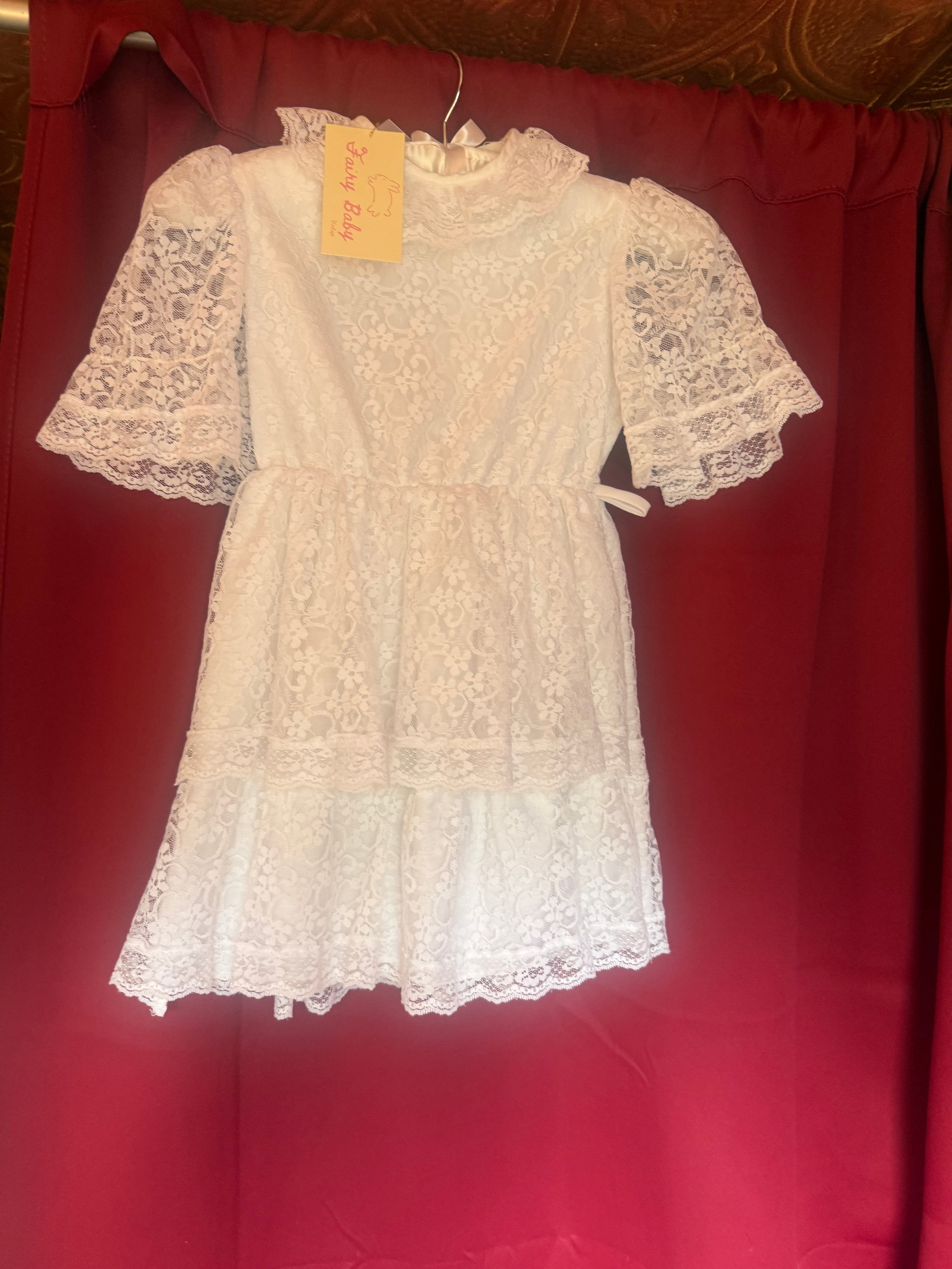 1980s- Early 90s Roanna Lace Garden Party Dress