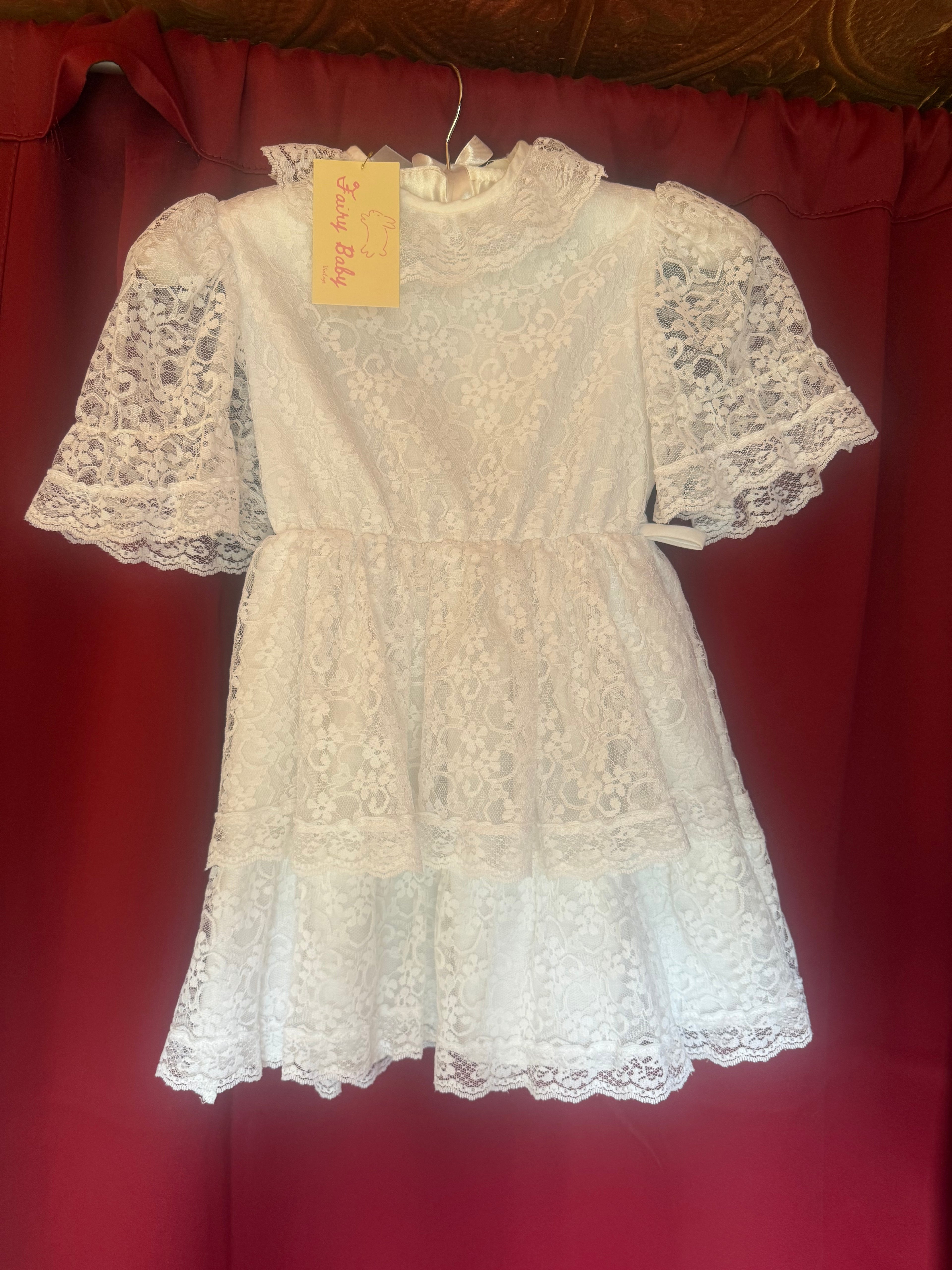 1980s- Early 90s Roanna Lace Garden Party Dress
