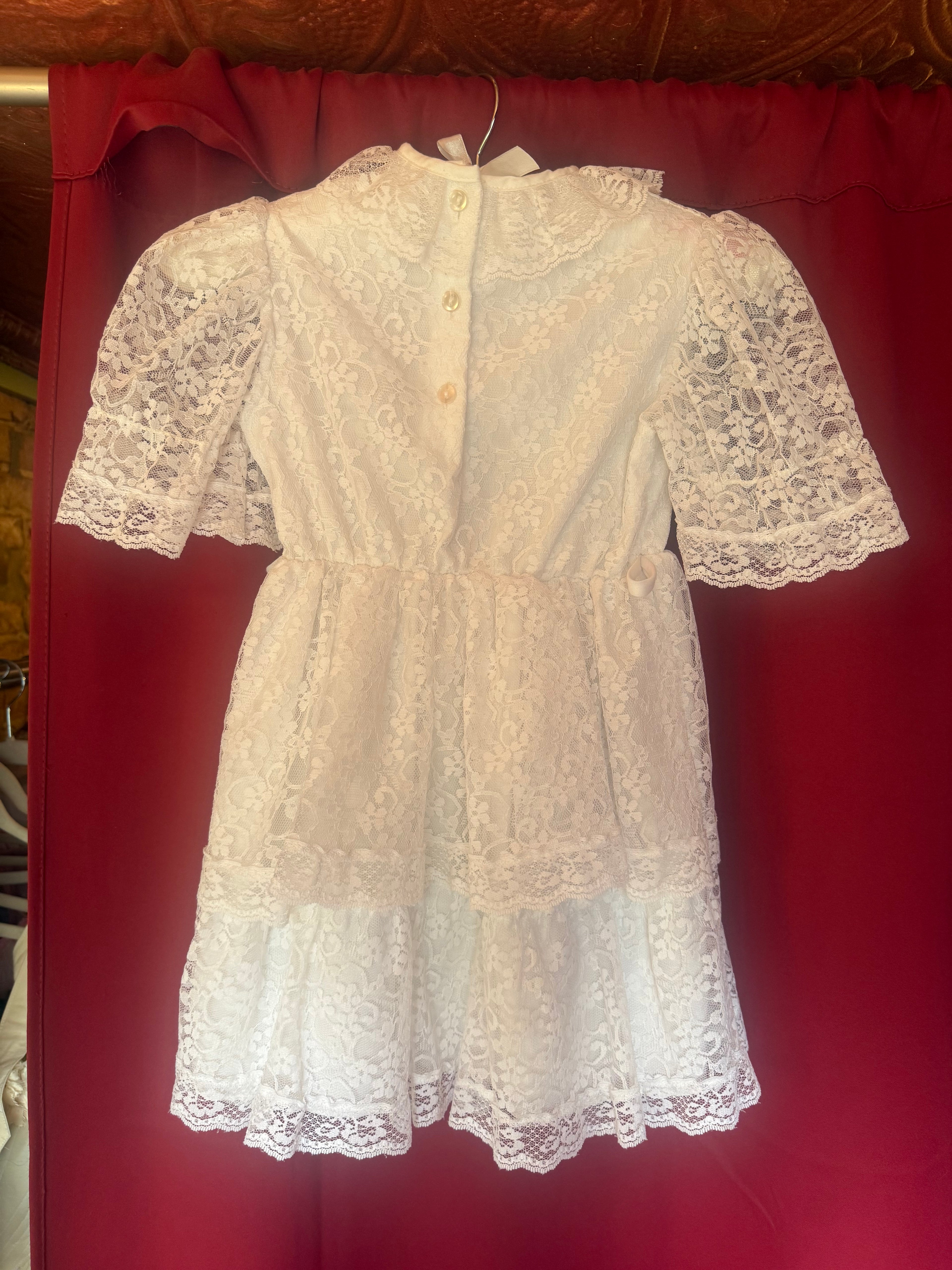 1980s- Early 90s Roanna Lace Garden Party Dress
