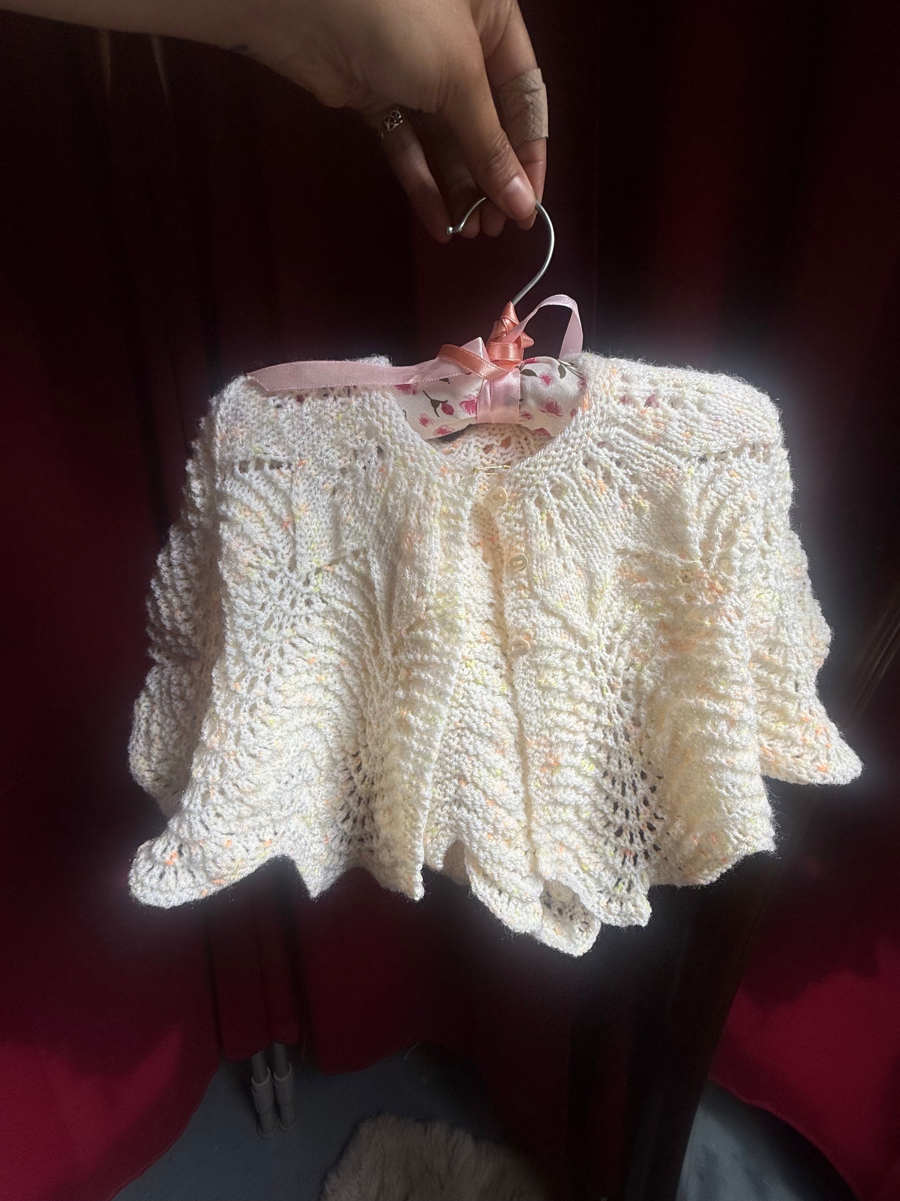Peaches & Cream Hand Knit Baby Set