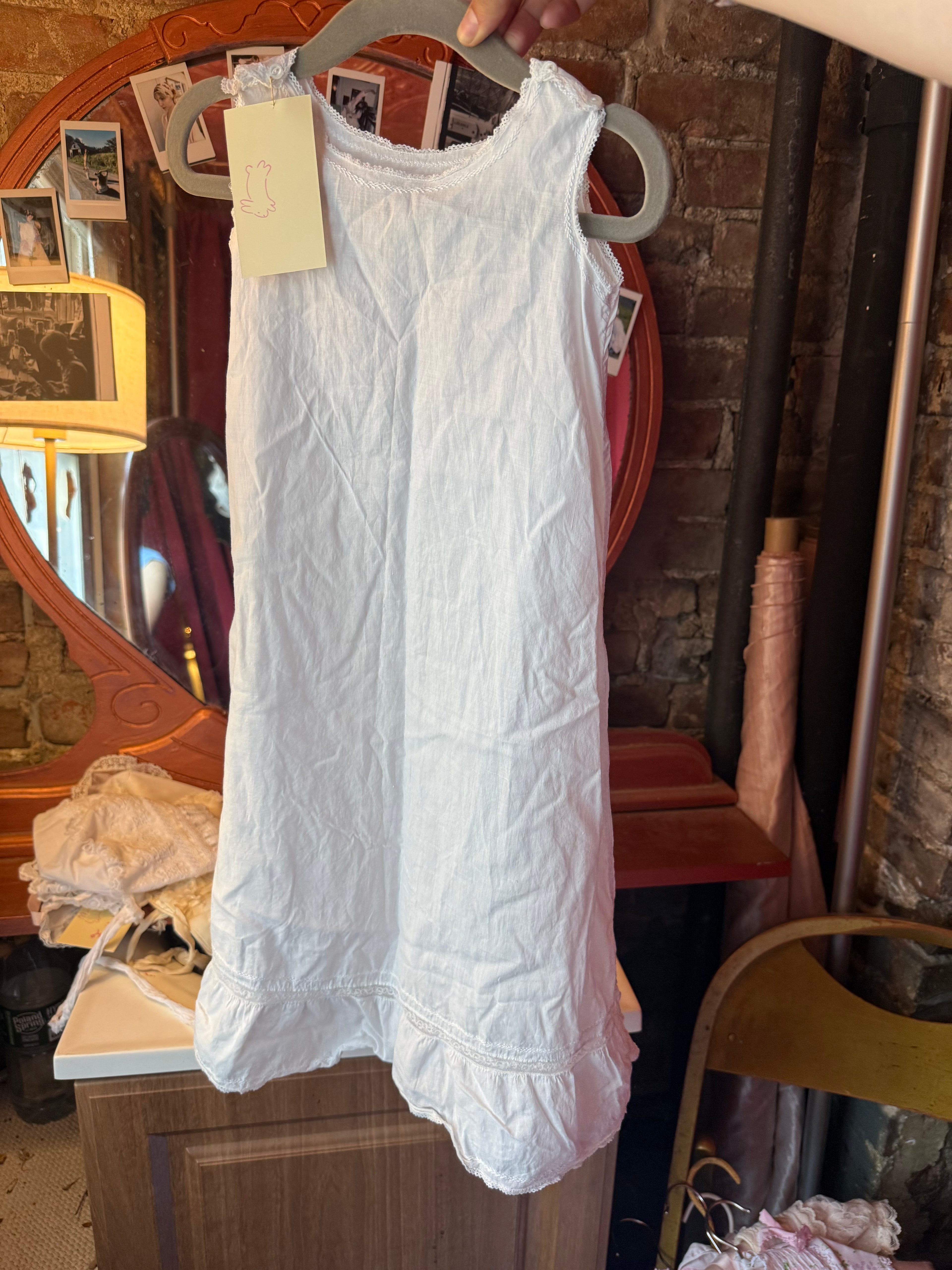 Victorian White Cotton Baby Underdress