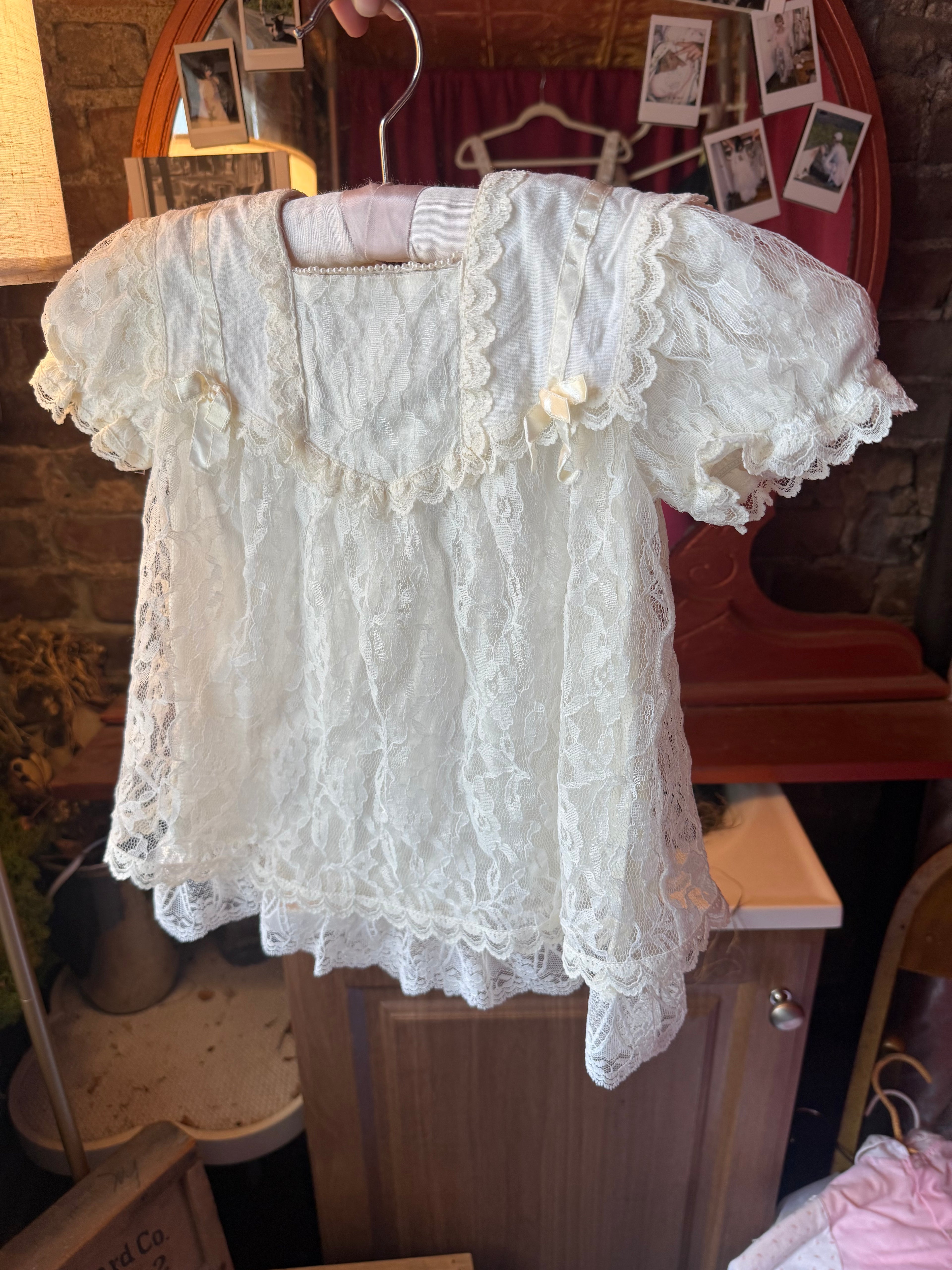 1980s Moonlit Lace Gunne Sax Baby Dress