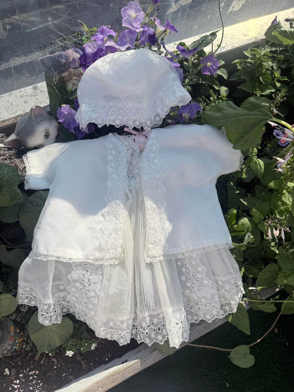 Victorian Baby Christening Set | Antique 3-Piece Gown & Bonnet