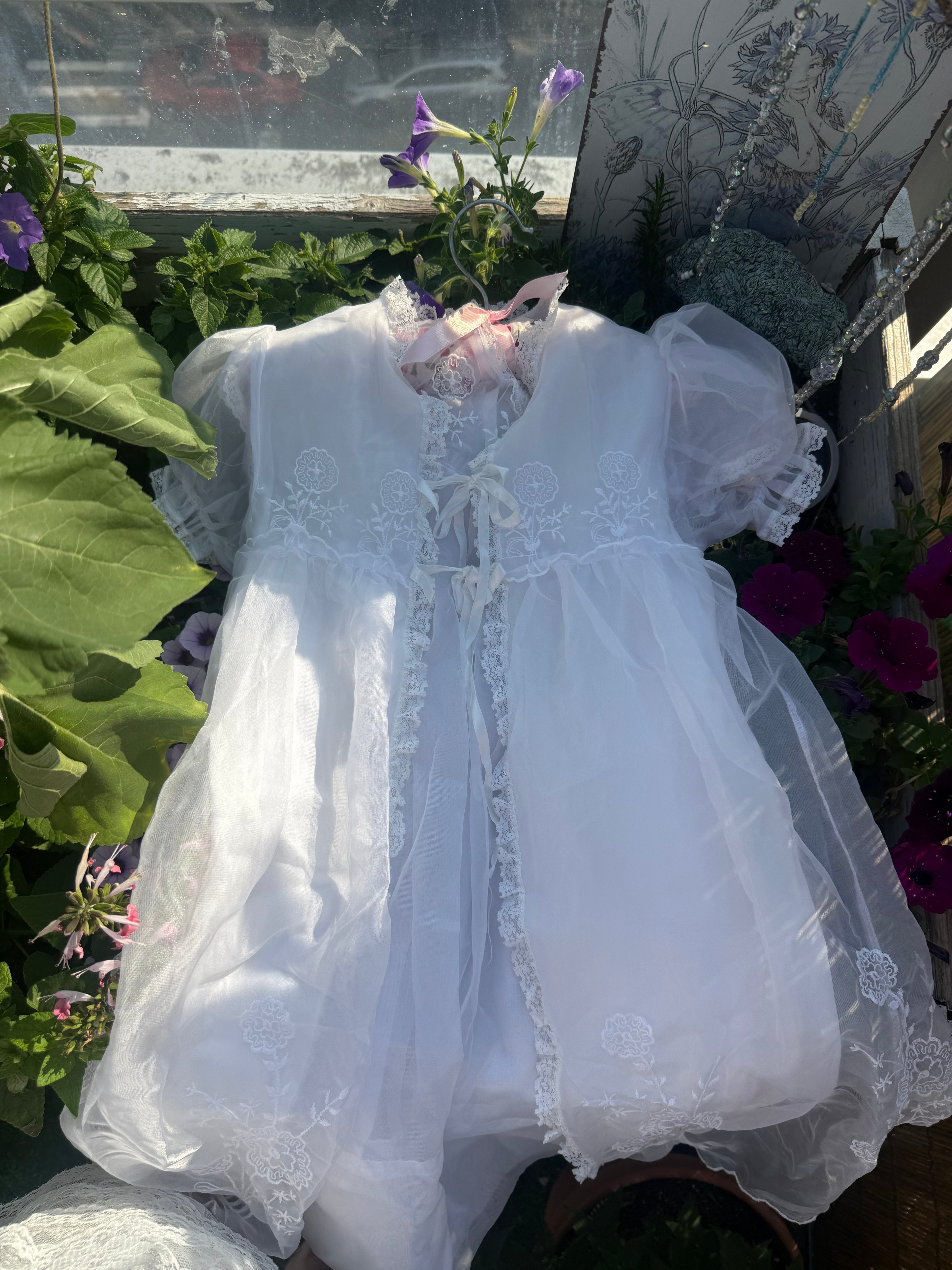 White Rose Vintage Baby Christening Ensemble