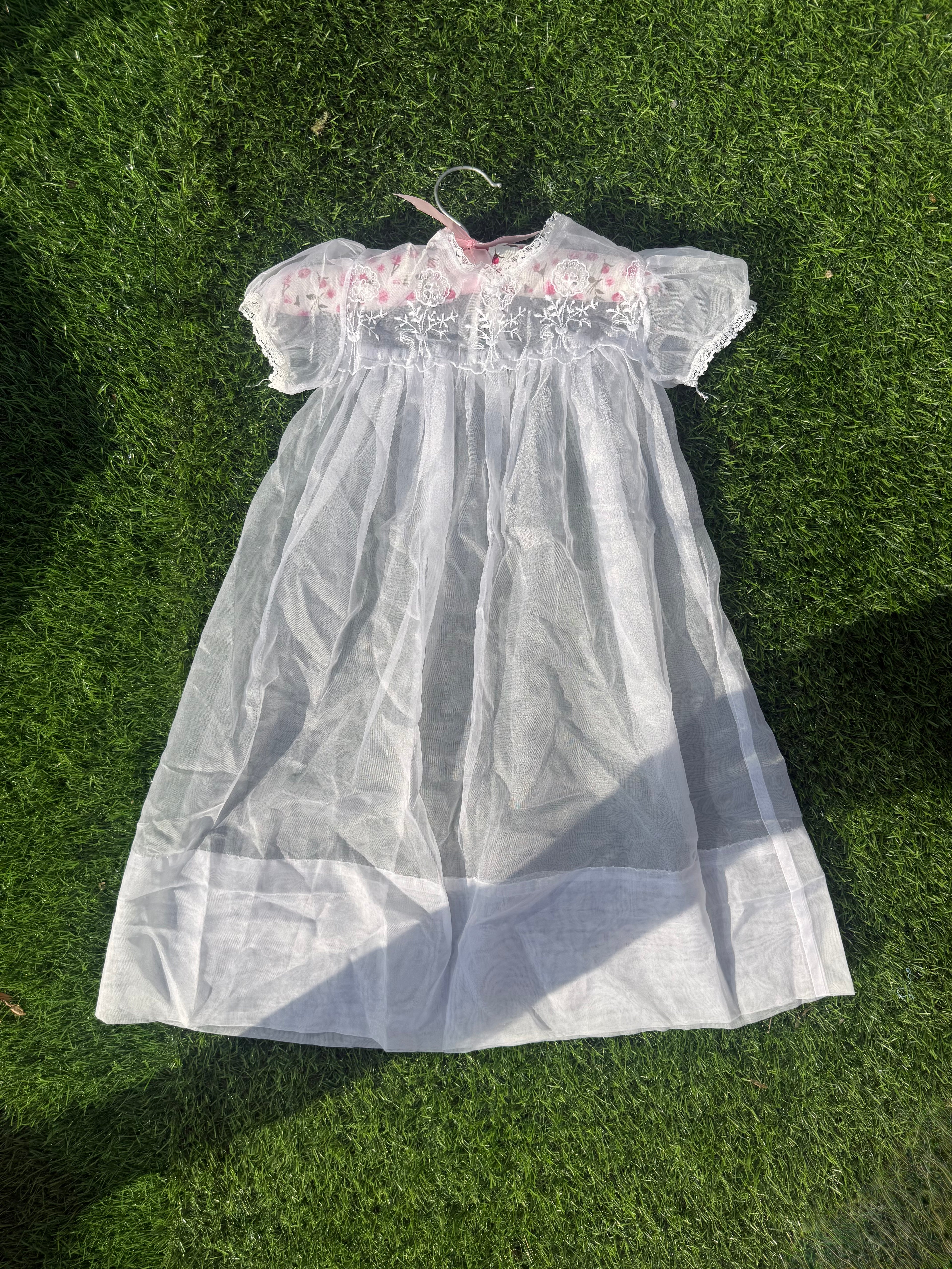 White Rose Vintage Baby Christening Ensemble
