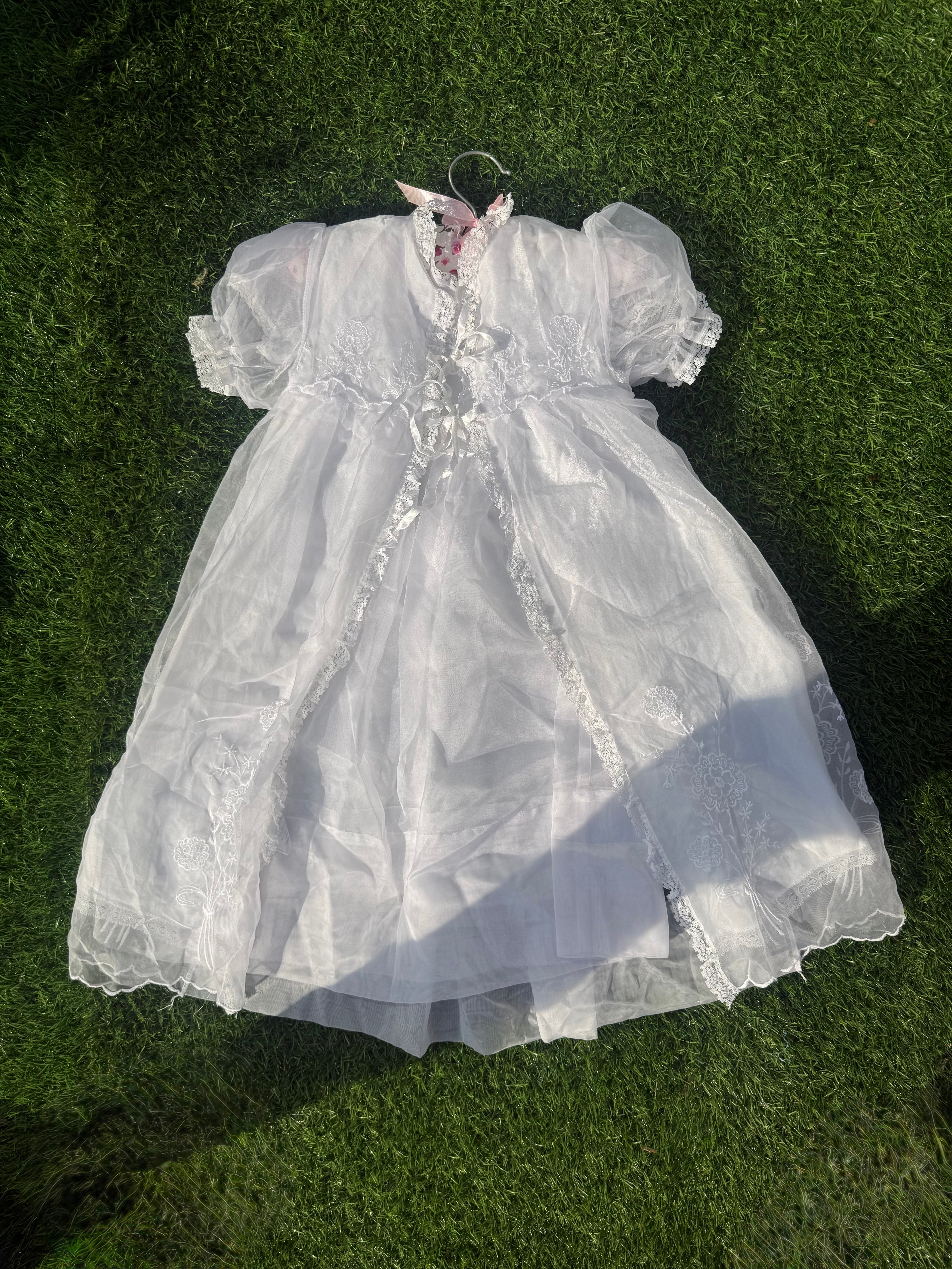 White Rose Vintage Baby Christening Ensemble