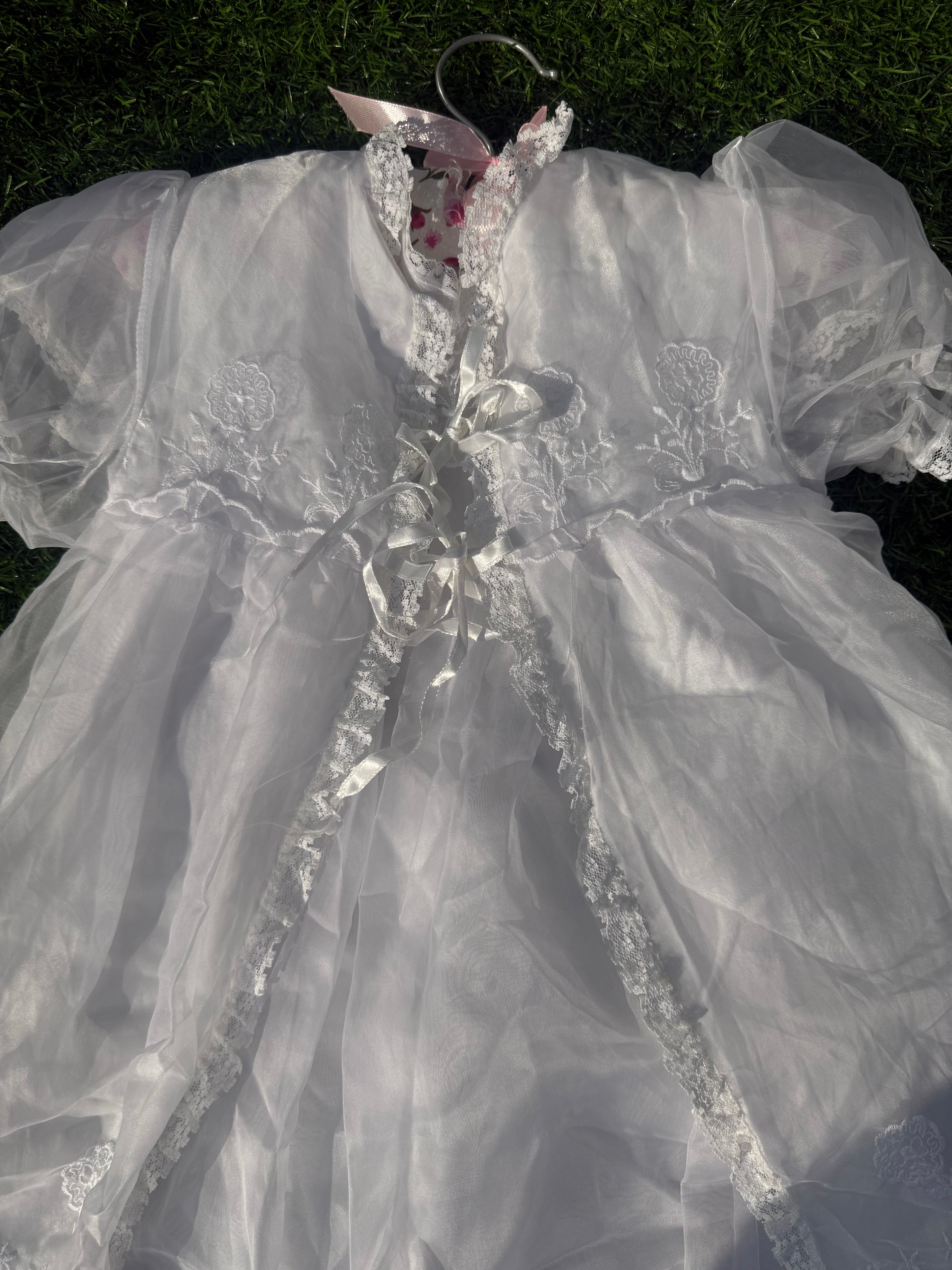 White Rose Vintage Baby Christening Ensemble