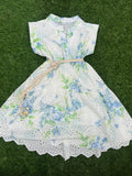 Italian Made Blue Wildflower Toddler Dress