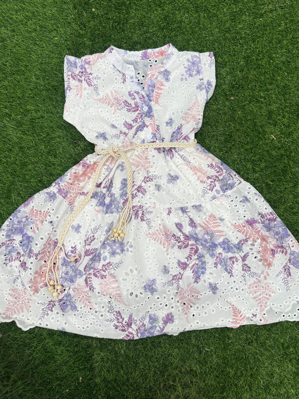 Italian Made Lavender Wildflower Toddler Dress