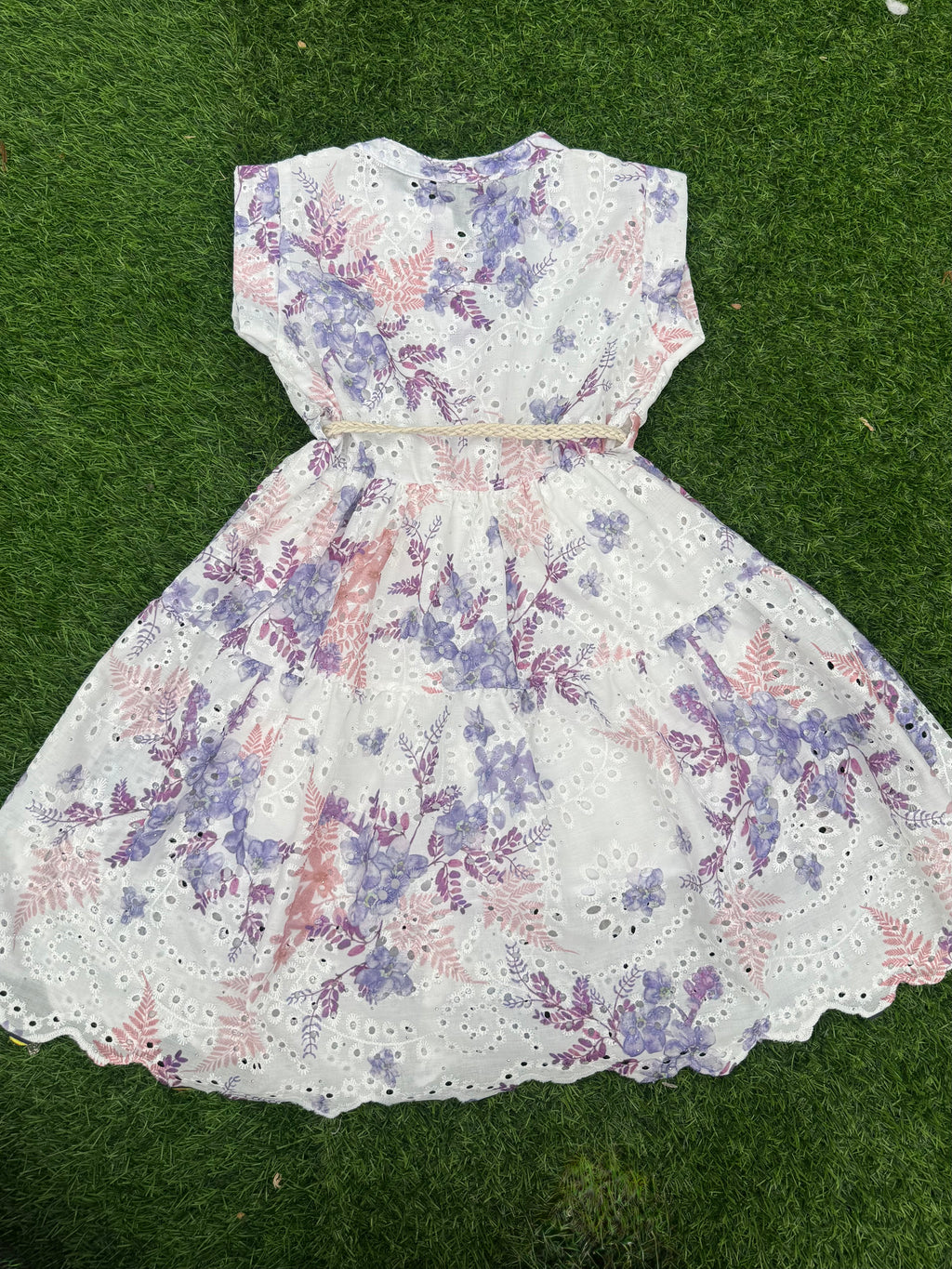 Italian Made Lavender Wildflower Toddler Dress