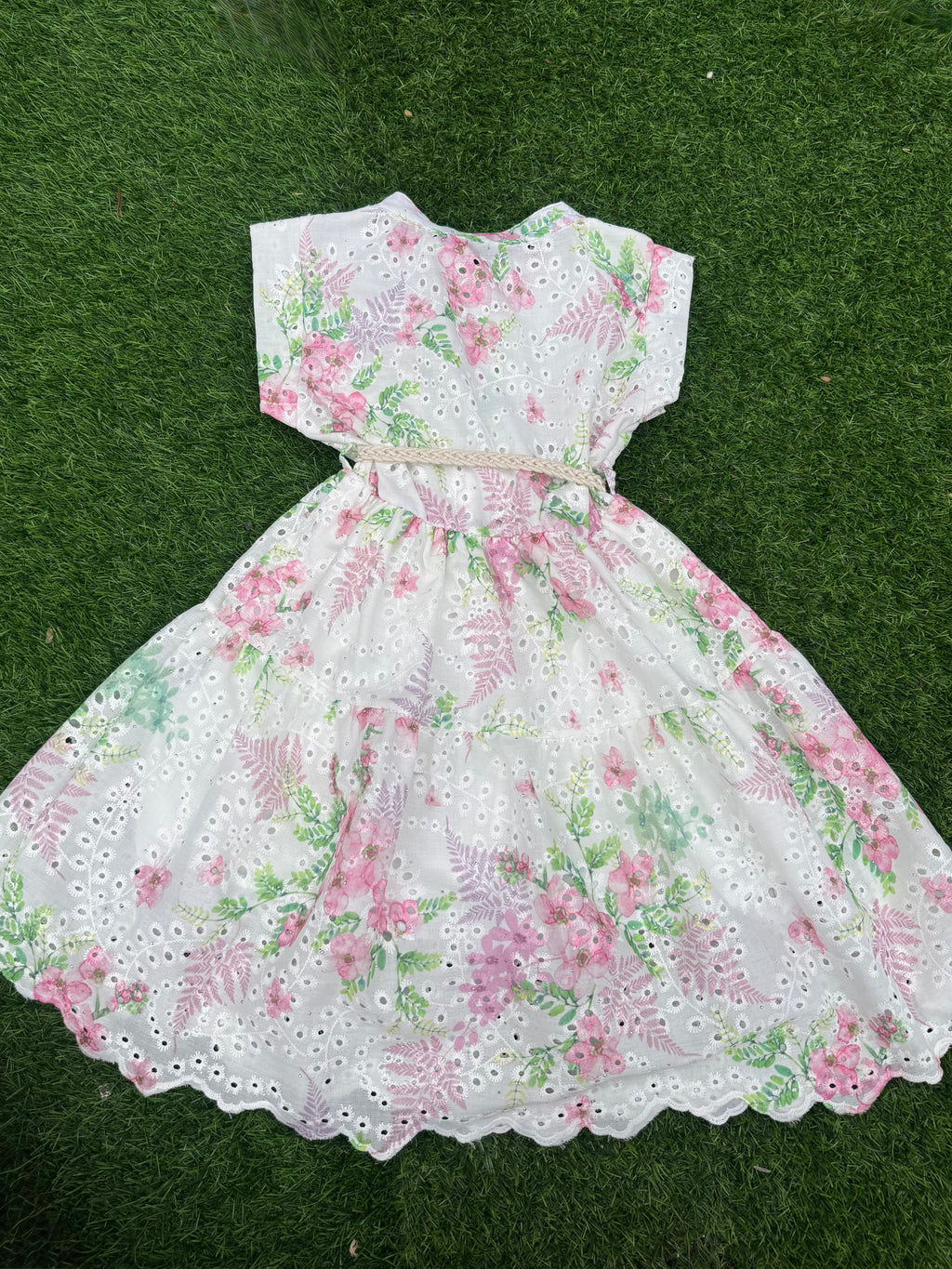 Italian Made Pink Wildflower Toddler Dress