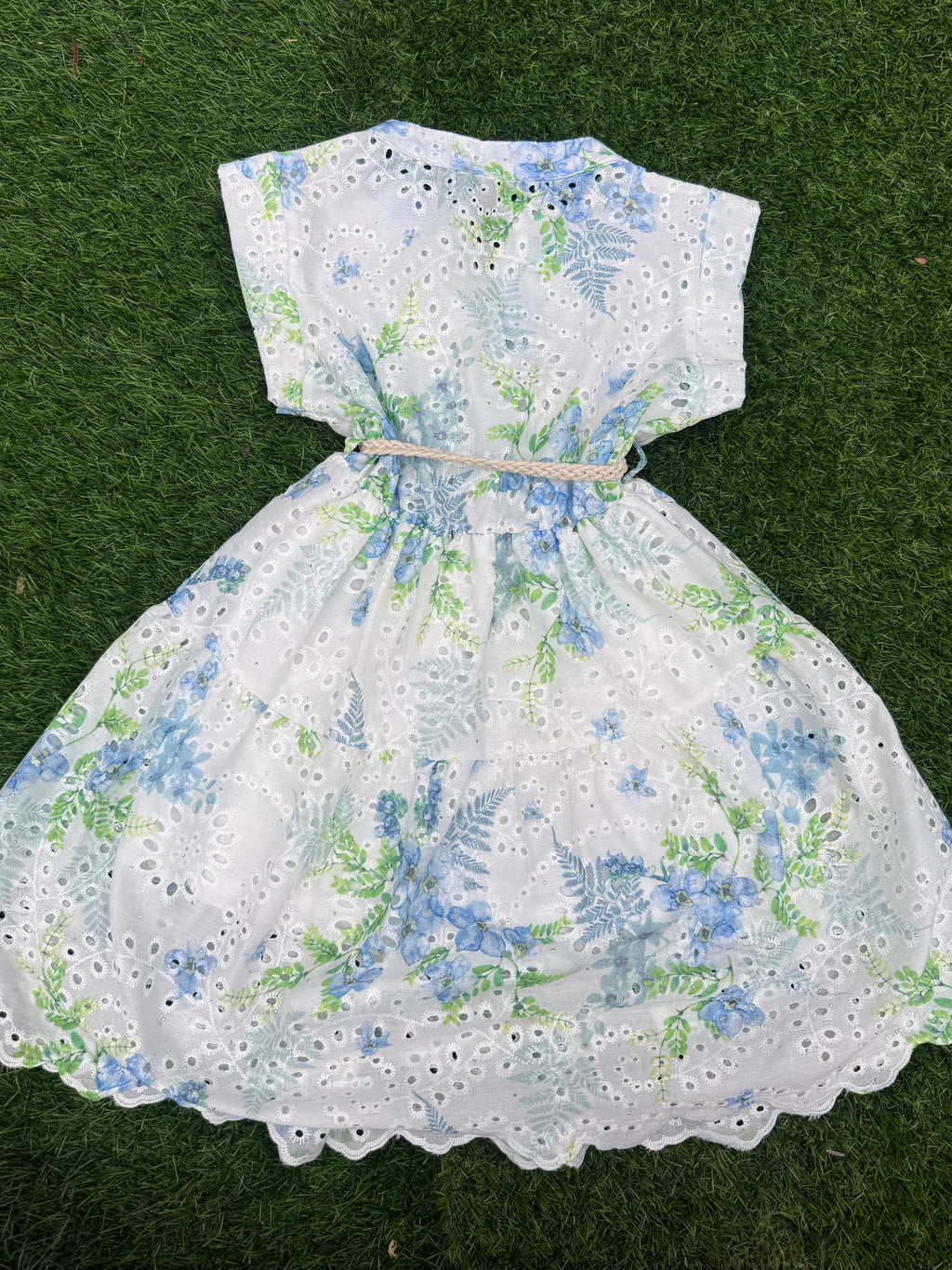 Italian Made Blue Wildflower Toddler Dress
