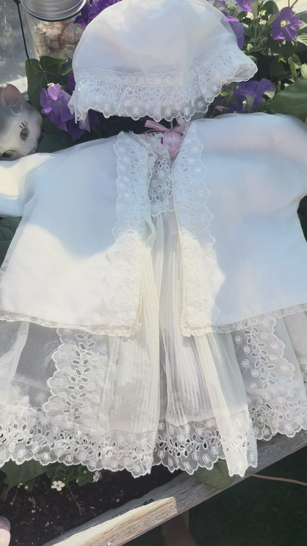 Victorian Baby Christening Set | Antique 3-Piece Gown & Bonnet